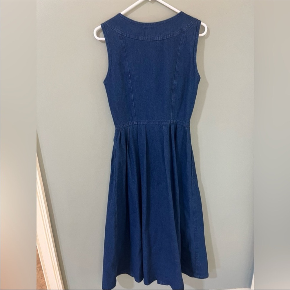 Vintage Denim Sleeveless Button-Down Dress - Picture 3 of 4